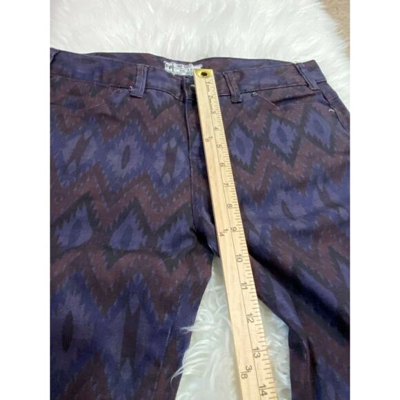 Free People Womens Chino Pants Pockets Belt Loops Geometric Pattern Size W 29 - Picture 6 of 9